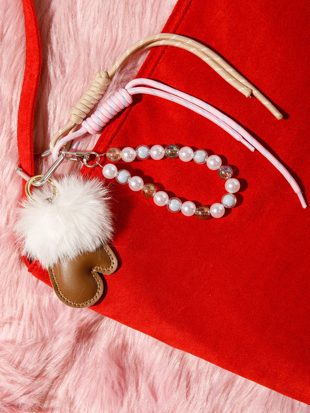 CHRISTMAS SANTA CLAUS GLOVE MULTI PENDANT KEYCHAIN