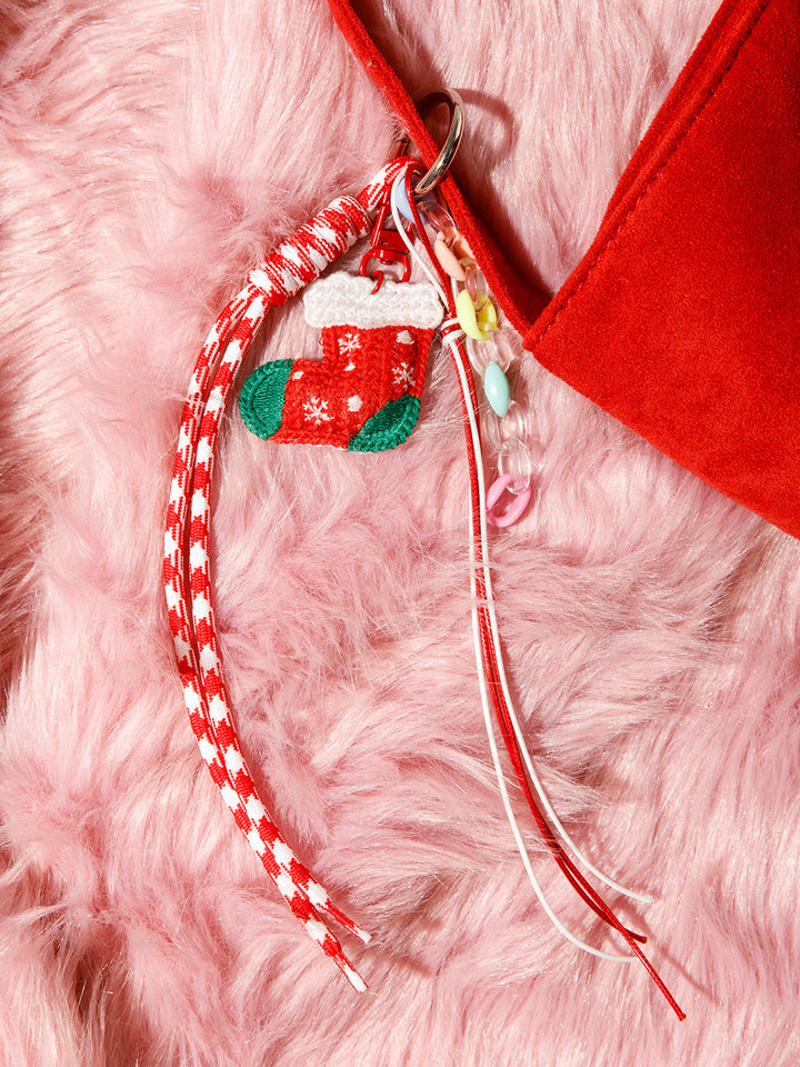 CHRISTMAS SANTA CLAUS BOOT MULTI PENDANT KEYCHAIN