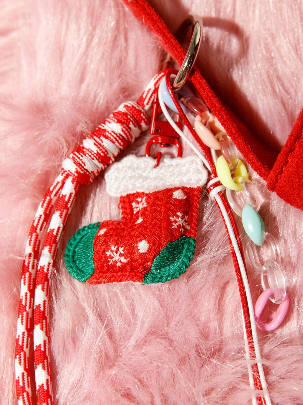CHRISTMAS SANTA CLAUS BOOT MULTI PENDANT KEYCHAIN