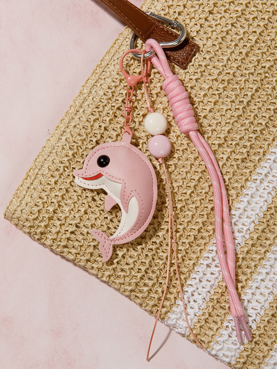 FASHION PU LEATHER DOLPHIN MULTI PENDANT KEYCHAIN