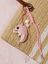 FASHION PU LEATHER DOLPHIN MULTI PENDANT KEYCHAIN