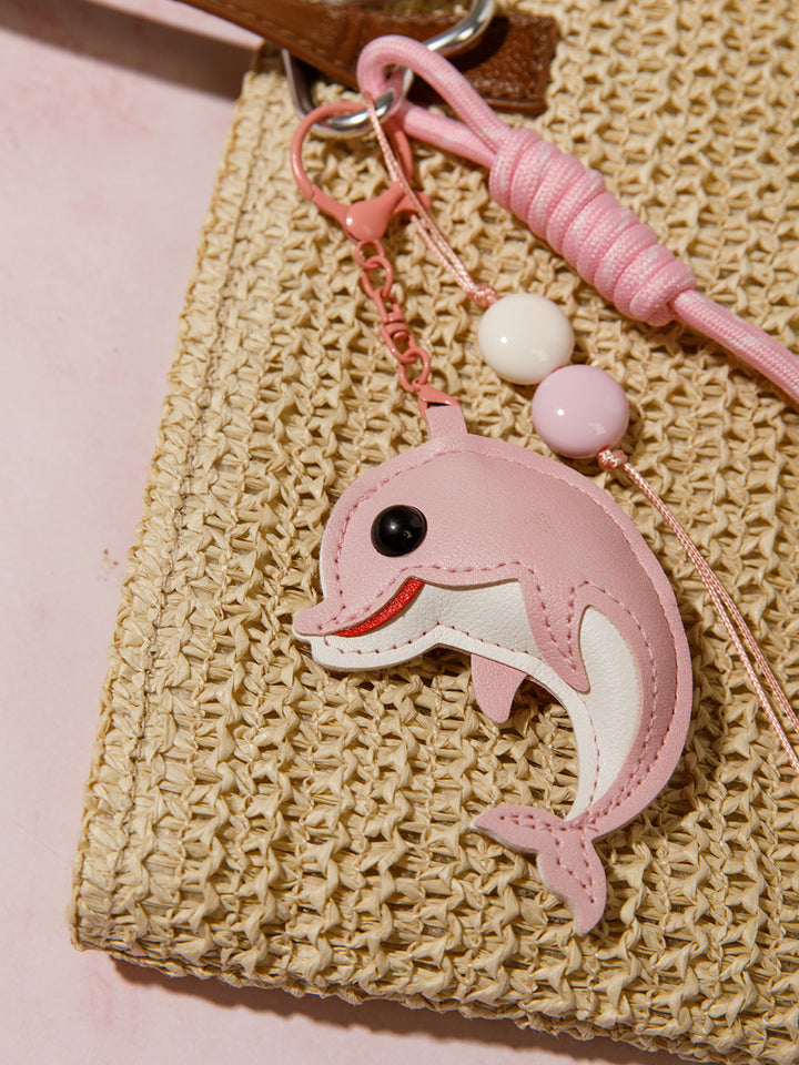 FASHION PU LEATHER DOLPHIN MULTI PENDANT KEYCHAIN