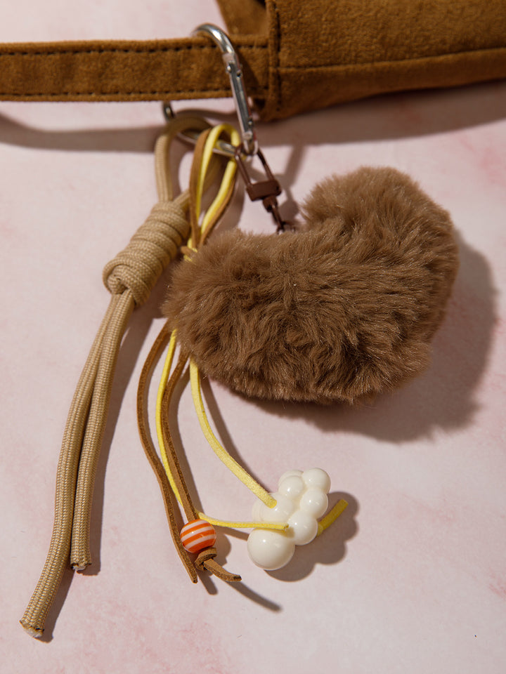 FASHION FUZZY HEART MULTI PENDANT KEYCHAIN