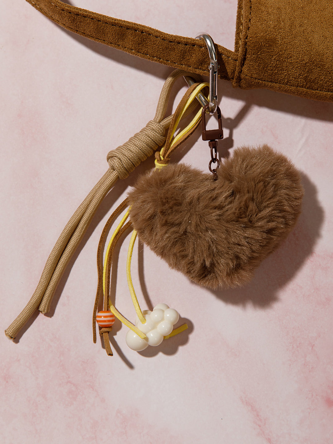 FASHION FUZZY HEART MULTI PENDANT KEYCHAIN