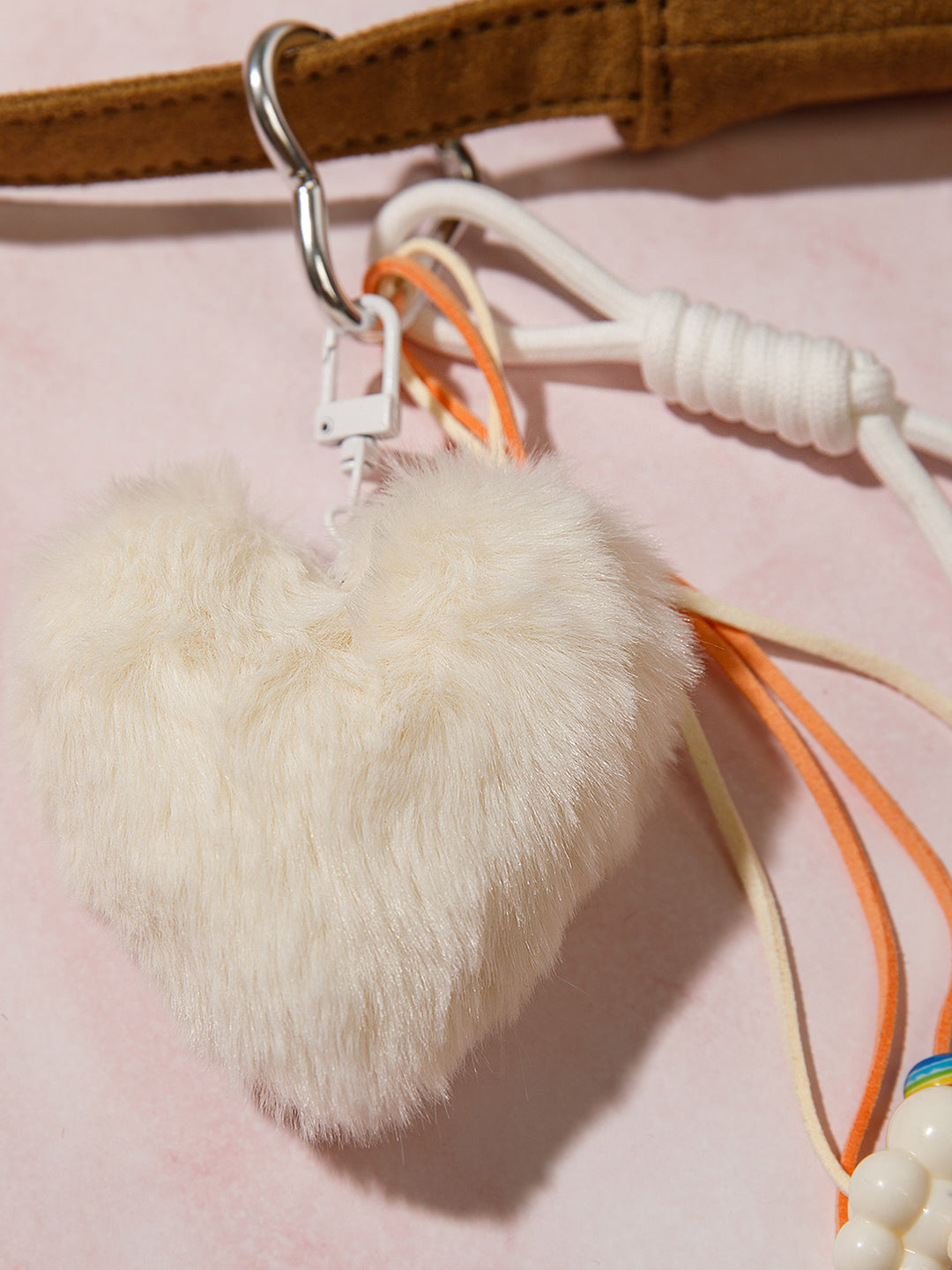 FASHION FUZZY HEART MULTI PENDANT KEYCHAIN
