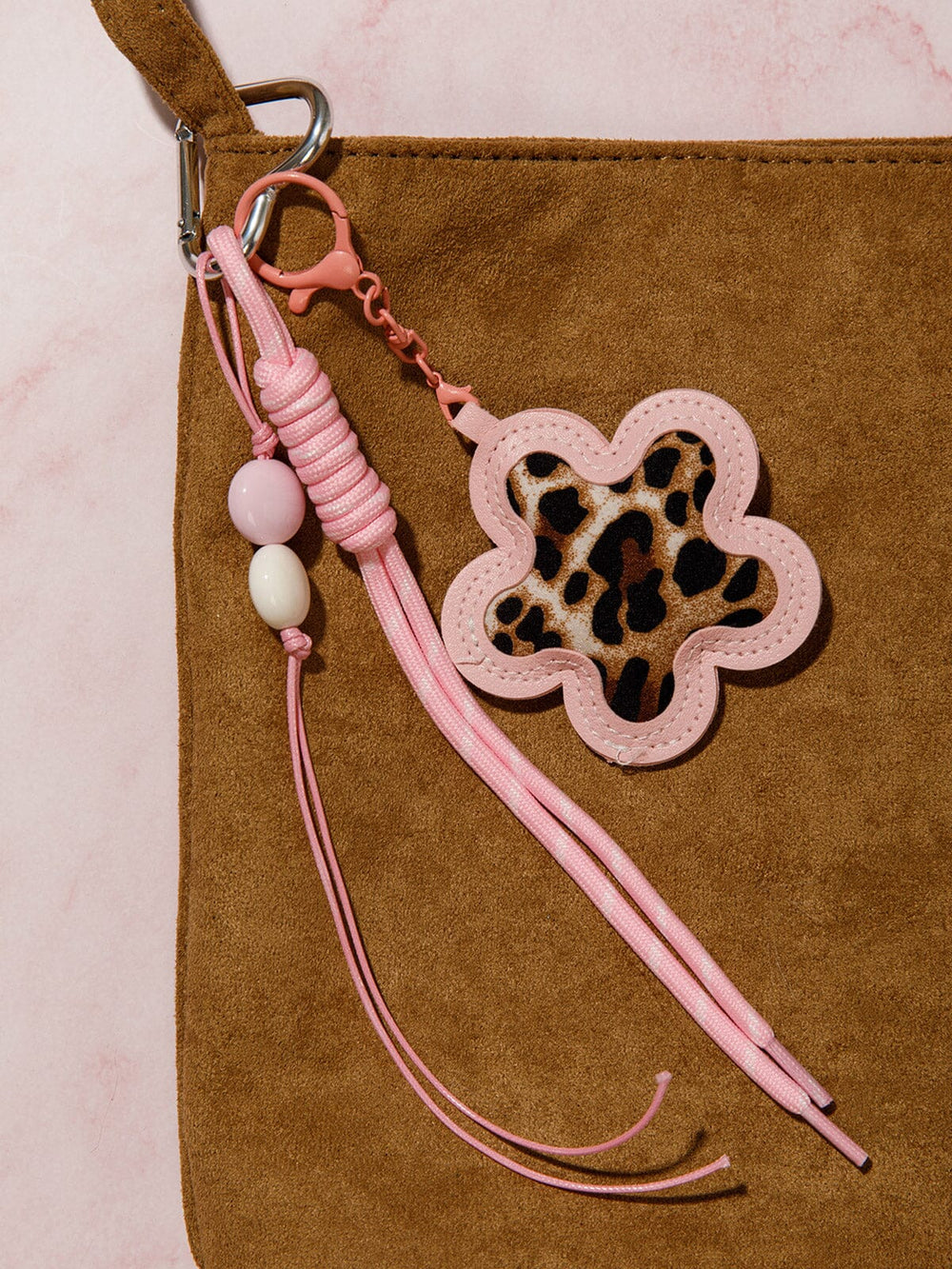 FASHION PU LEATHER ANIMAL PRINT MULTI PENDANT KEYCHAIN