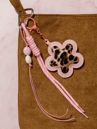 FASHION PU LEATHER ANIMAL PRINT MULTI PENDANT KEYCHAIN
