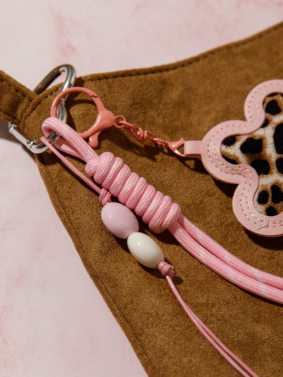 FASHION PU LEATHER ANIMAL PRINT MULTI PENDANT KEYCHAIN