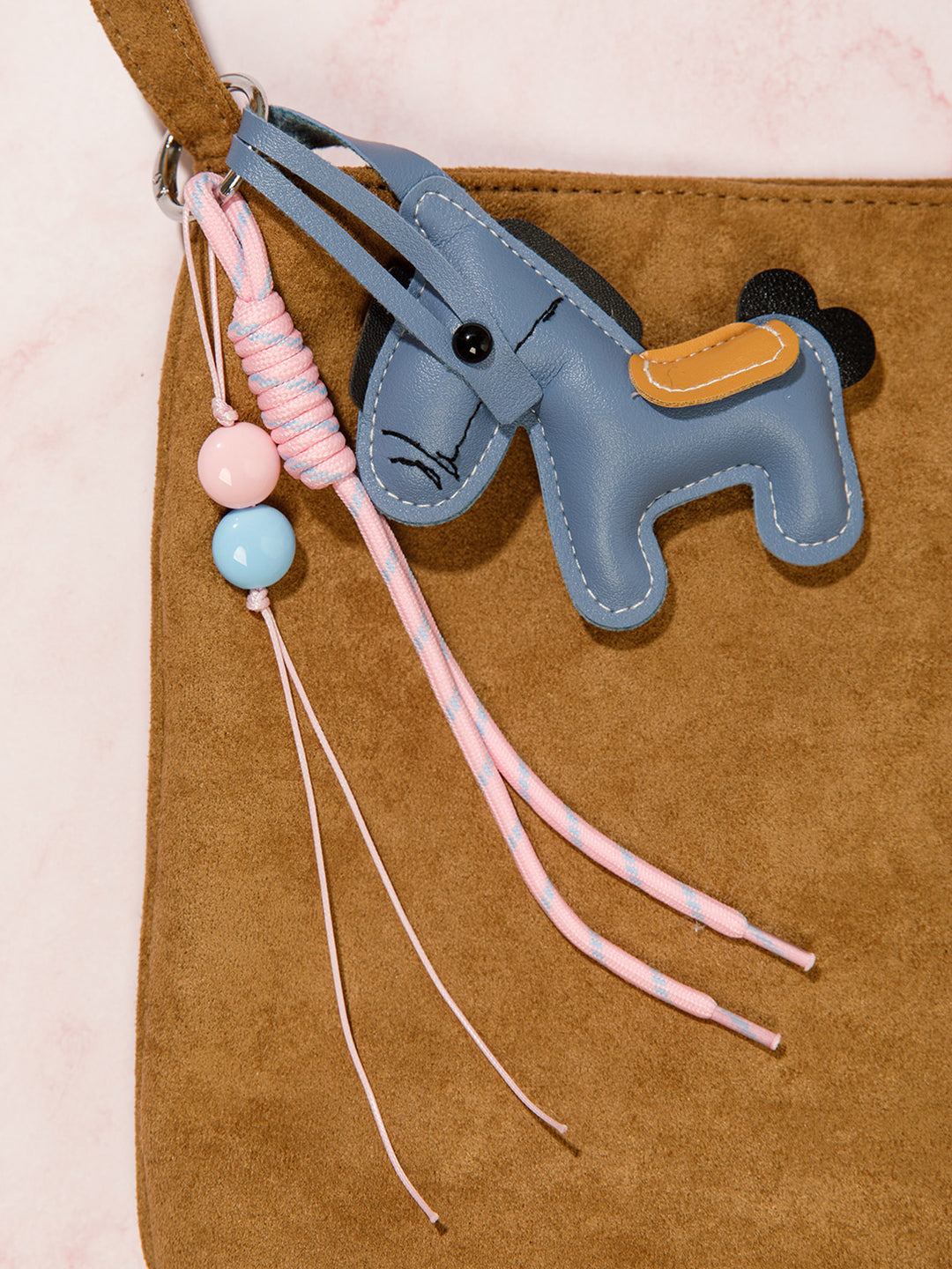 FASHION PU LEATHER HORSE MULTI PENDANT KEYCHAIN