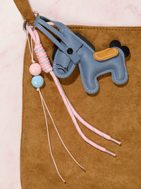 FASHION PU LEATHER HORSE MULTI PENDANT KEYCHAIN