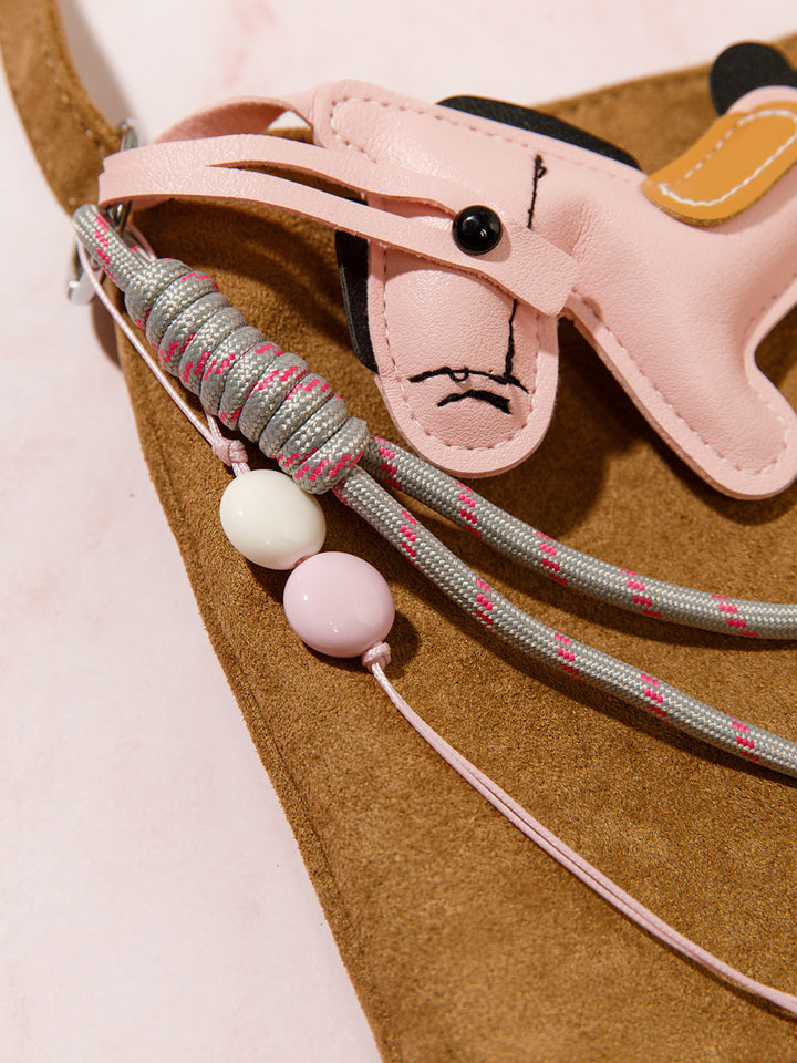 FASHION PU LEATHER HORSE MULTI PENDANT KEYCHAIN