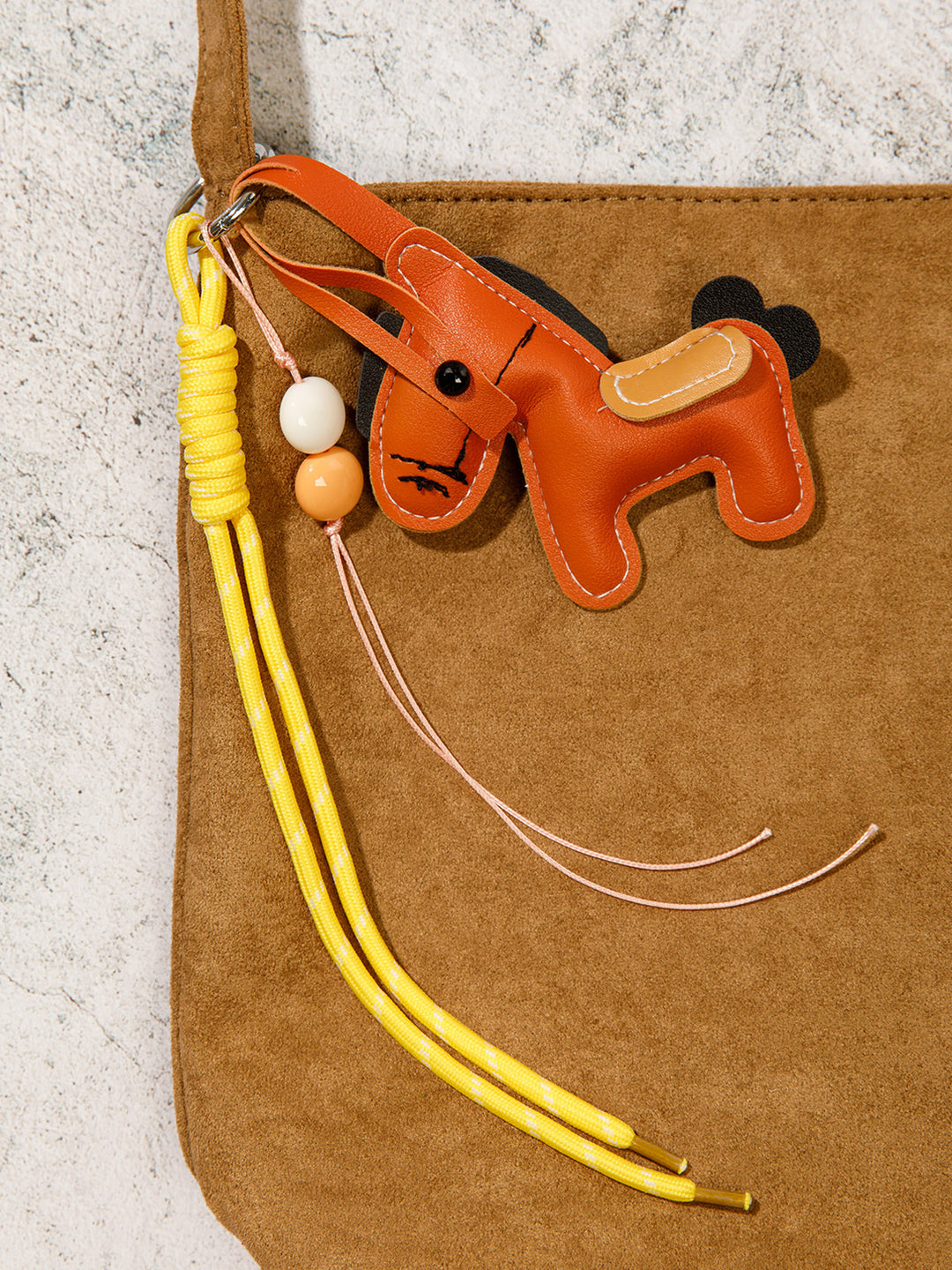 FASHION PU LEATHER HORSE MULTI PENDANT KEYCHAIN