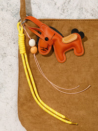 FASHION PU LEATHER HORSE MULTI PENDANT KEYCHAIN