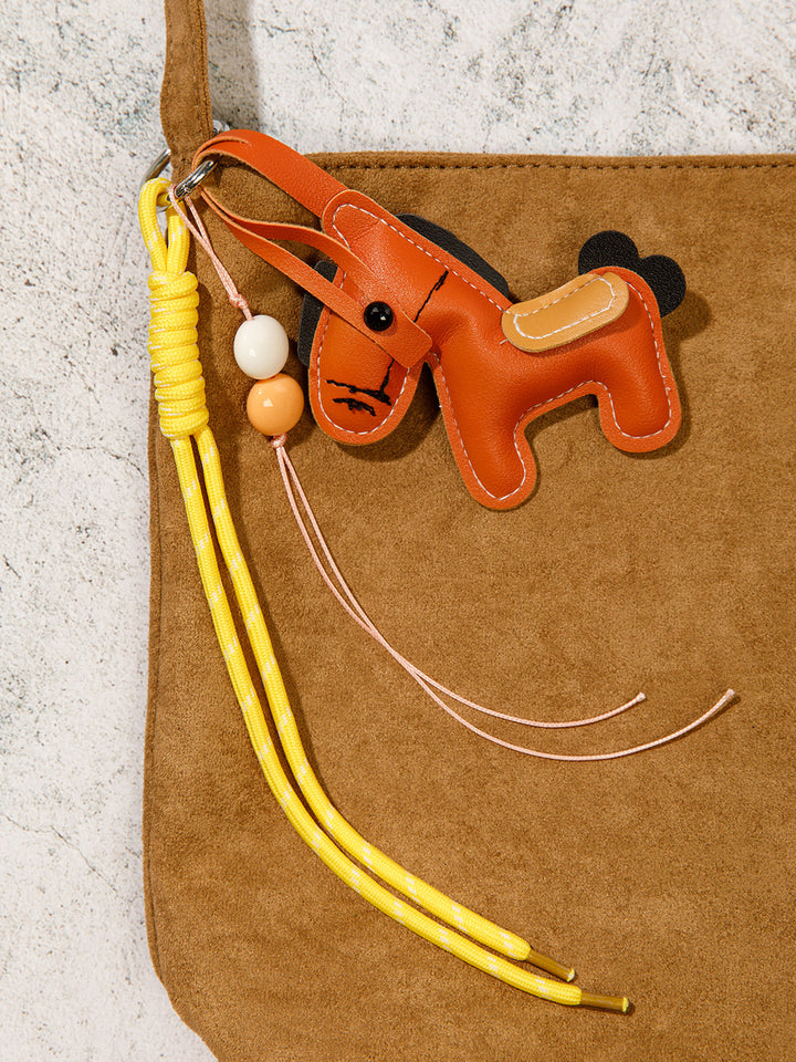 FASHION PU LEATHER HORSE MULTI PENDANT KEYCHAIN
