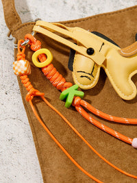 FASHION PU LEATHER HORSE MULTI PENDANT KEYCHAIN