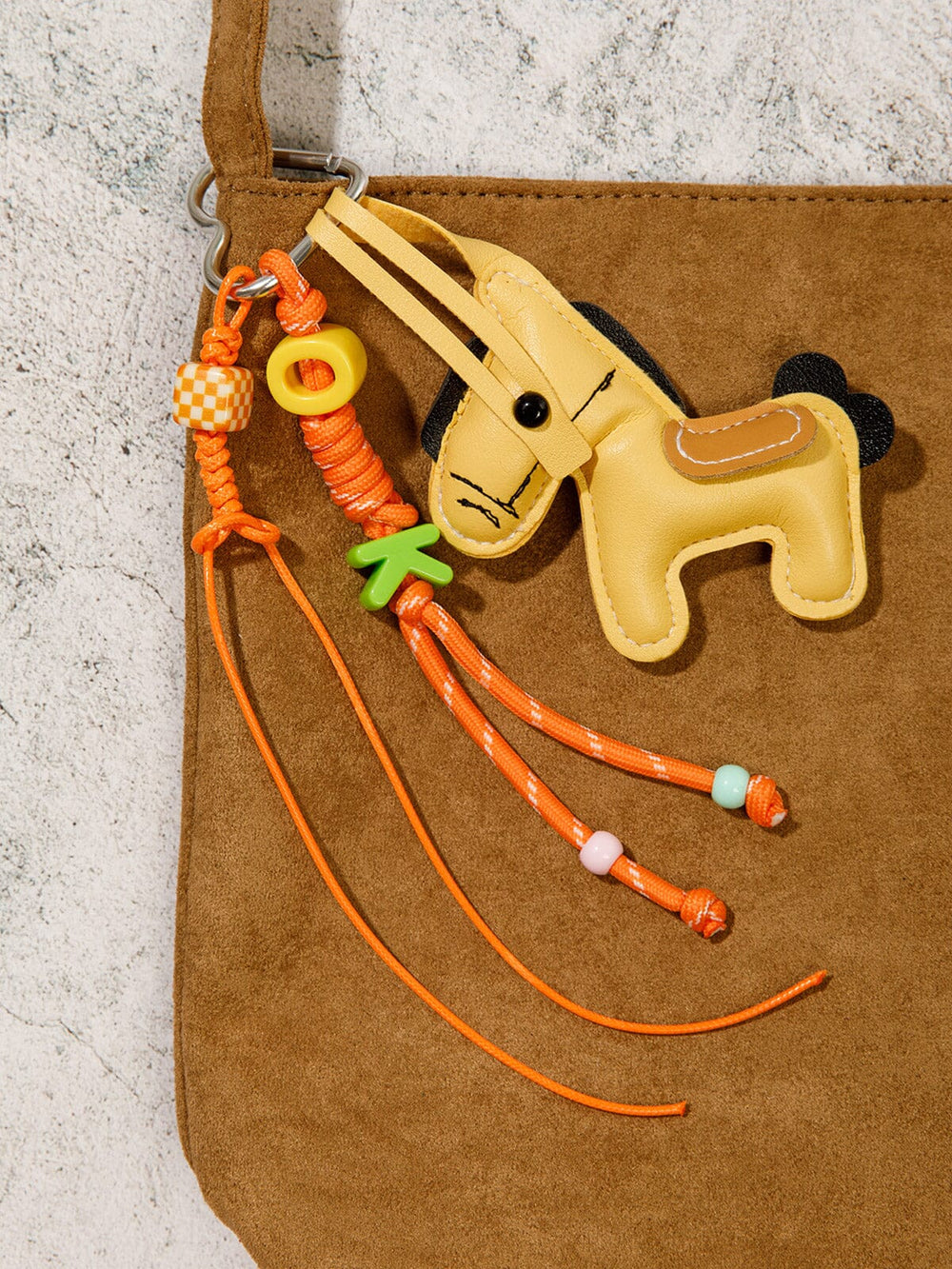 FASHION PU LEATHER HORSE MULTI PENDANT KEYCHAIN
