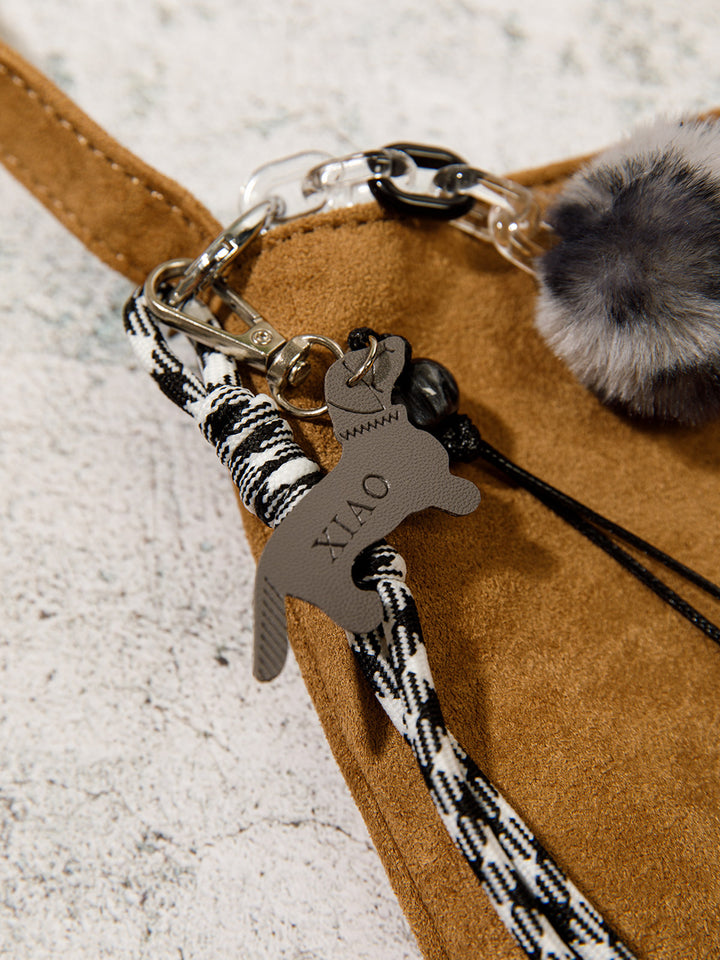 FASHION FUZZY BALL LUCKY GIRL MULTI PENDANT KEYCHAIN