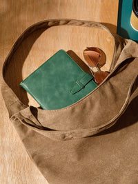 WOMEN'S DOUBLE STRAPS SUEDE TOTE BAG