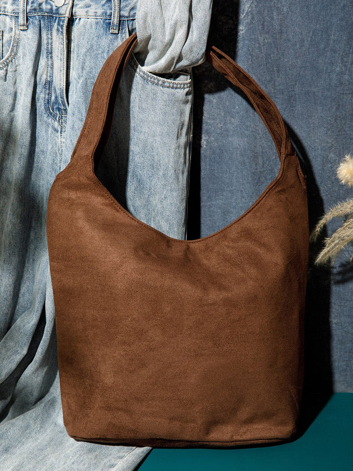 WOMEN'S DOUBLE STRAPS SUEDE TOTE BAG