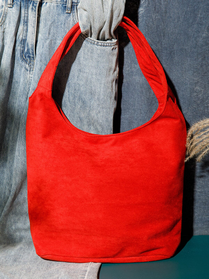 WOMEN'S DOUBLE STRAPS SUEDE TOTE BAG