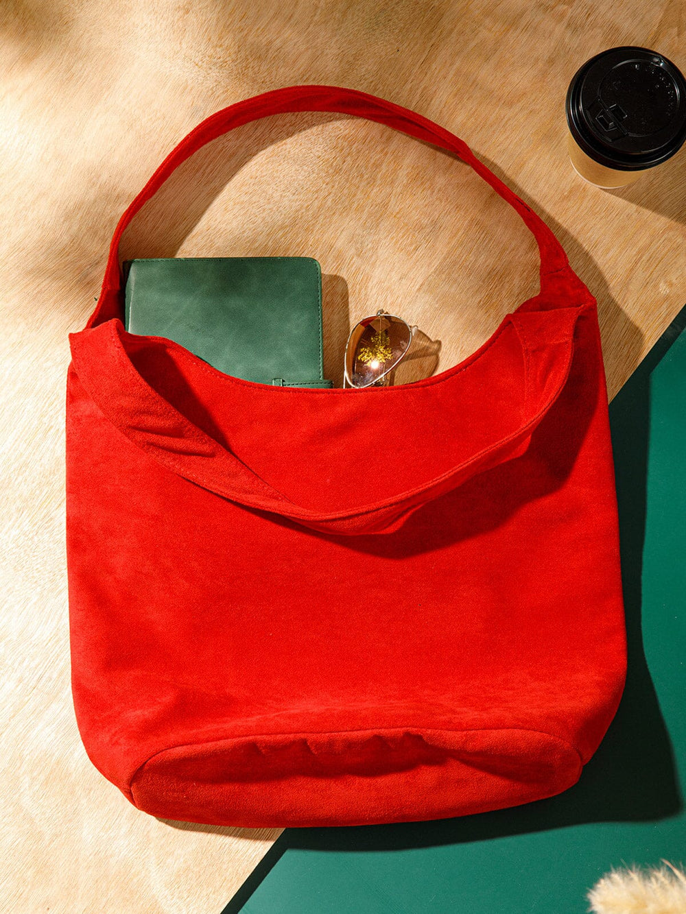 WOMEN'S DOUBLE STRAPS SUEDE TOTE BAG