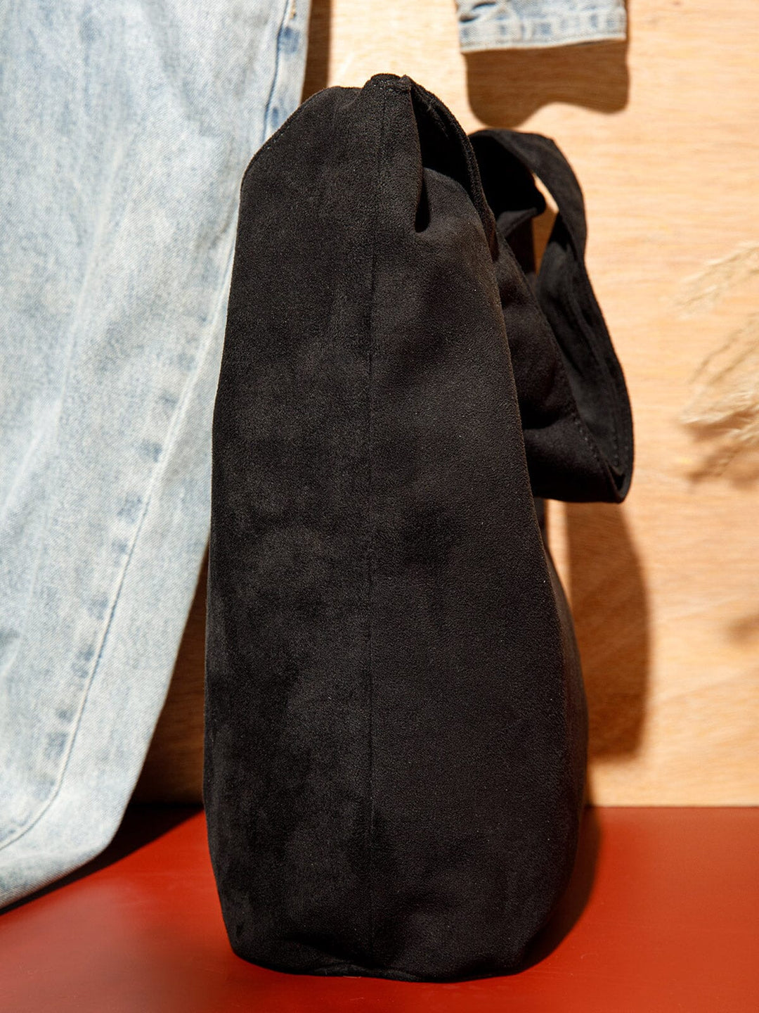 WOMEN'S DOUBLE STRAPS SUEDE TOTE BAG