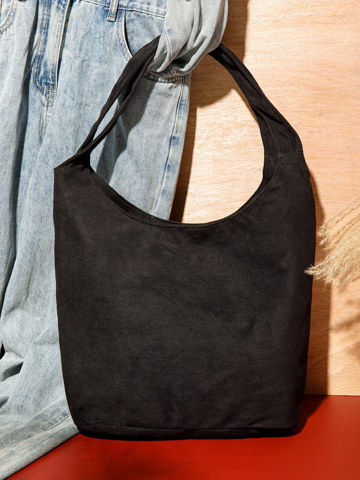 WOMEN'S DOUBLE STRAPS SUEDE TOTE BAG