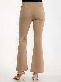 WOMEN'S BUTTON CLOSURE BELL LEG PANTS