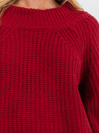 WOMEN'S LONG SLEEVE KNITTED PULLOVER SWEATER