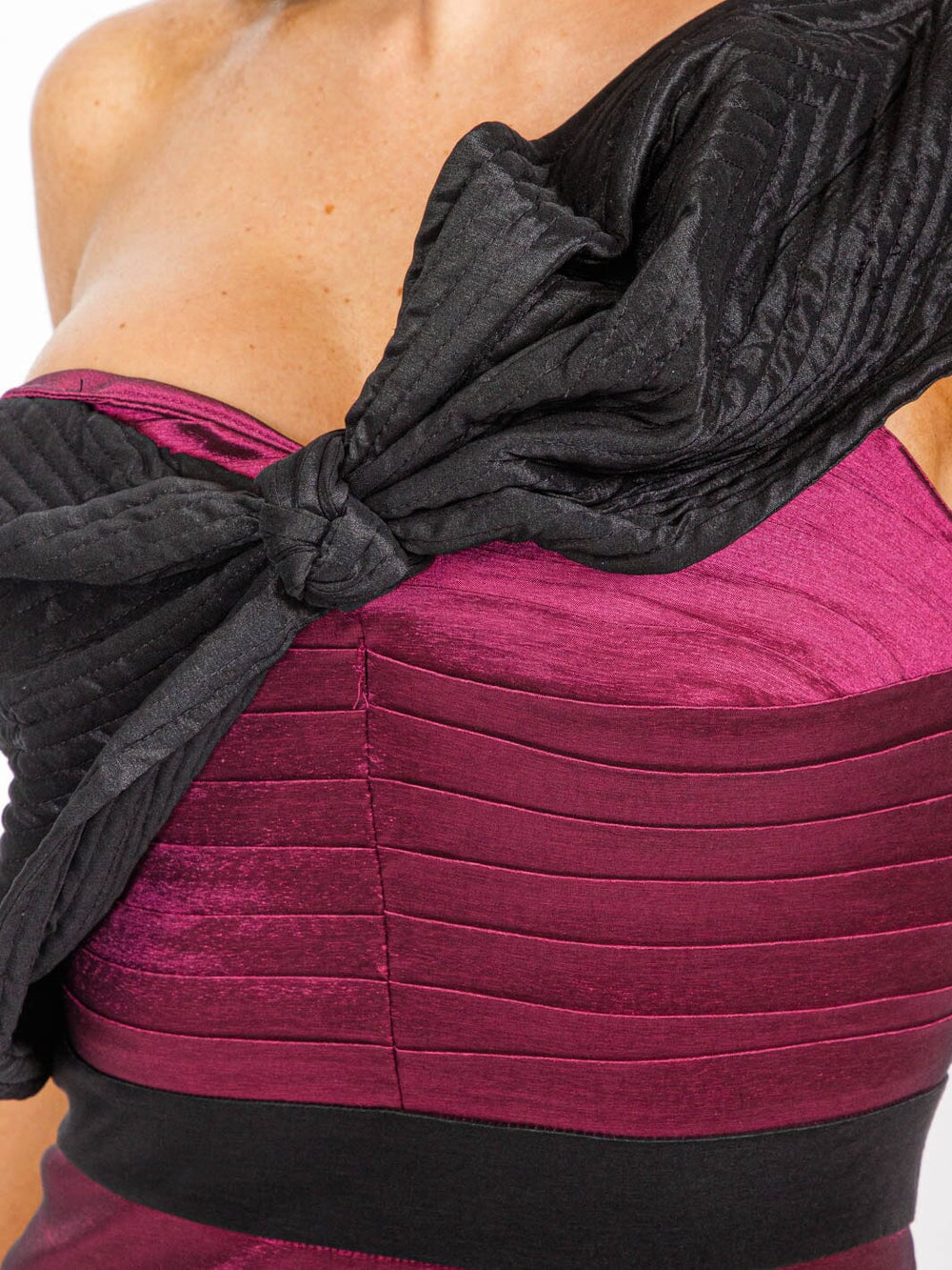 WOMEN'S ONE SHOULDER BODYCON RUFFLE BOTTOM HEM MAXI GOWN DRESS