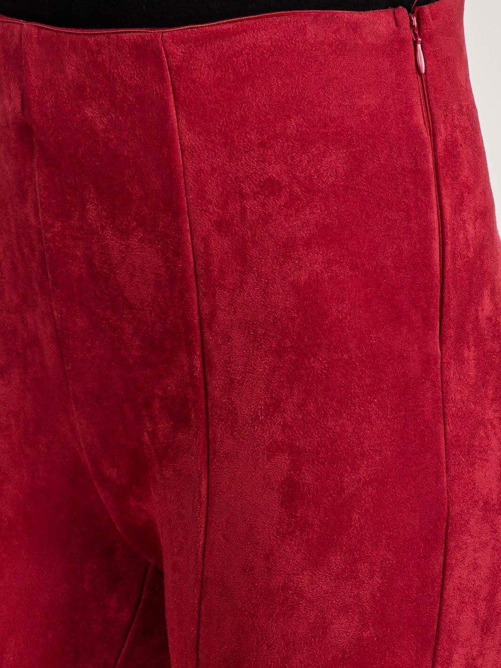 WOMEN'S ZIPPER CLOSURE SKINNY LEG VELVET PANTS