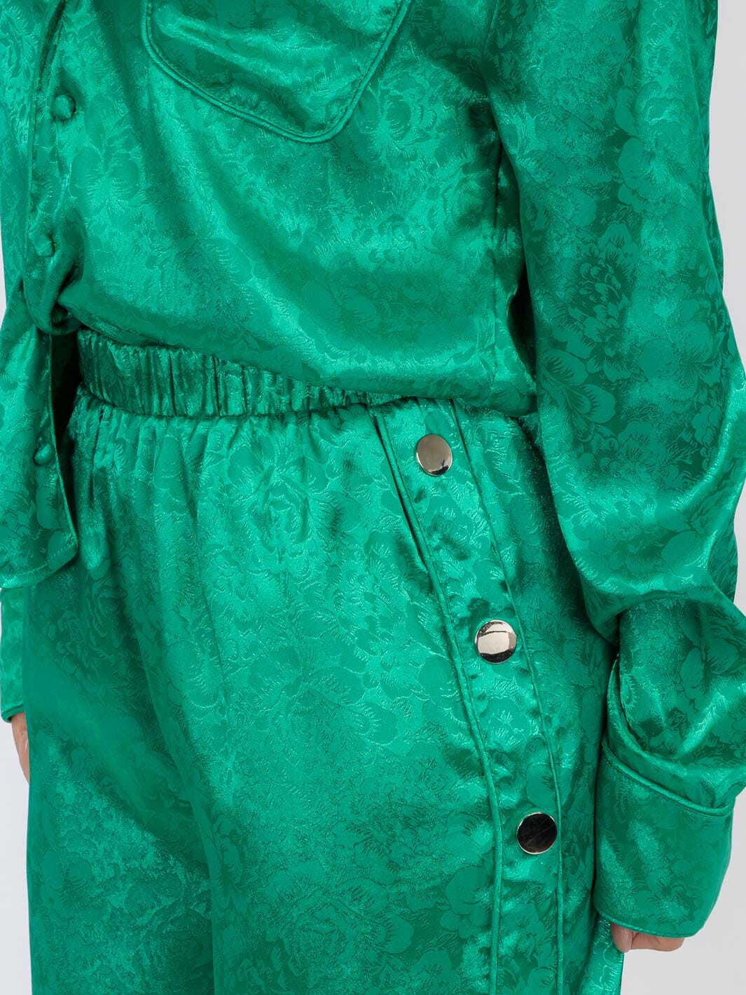 WOMEN'S LONG SLEEVE BLOUSE & ELASTIC WAIST PANTS DETAILED PRINTED 2PC. SET