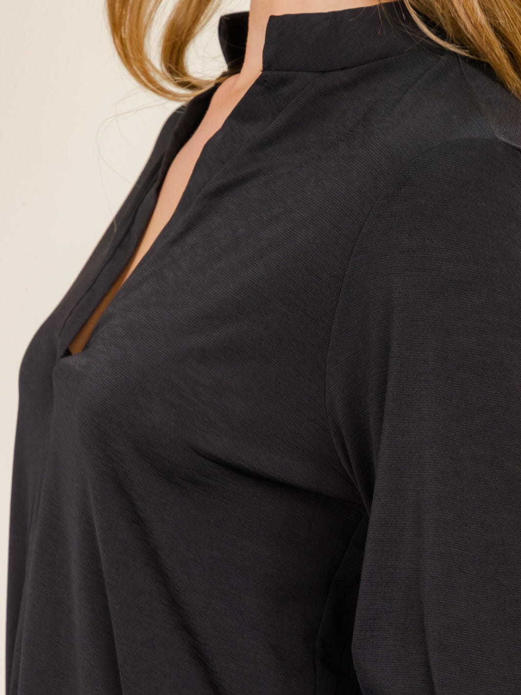 WOMEN'S 3/4 SLEEVES V-NECK TUNIC HIGH-LOW TOP