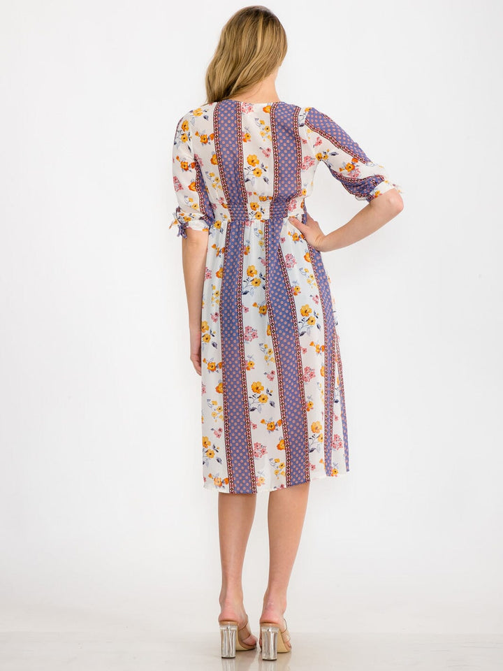 WOMEN'S SHORT SLEEVE BUTTON UP FLORAL KIMONO