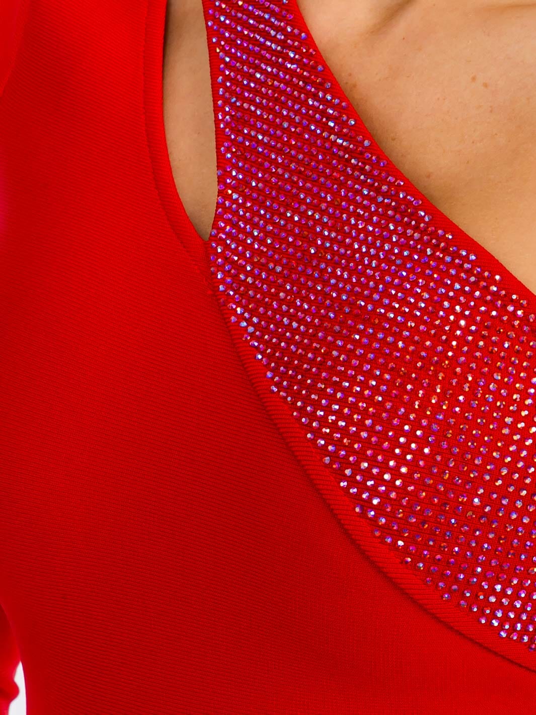 WOMEN'S ONE SHOULDER LONG SLEEVE BODYCON BANDAGE MIDI DRESS