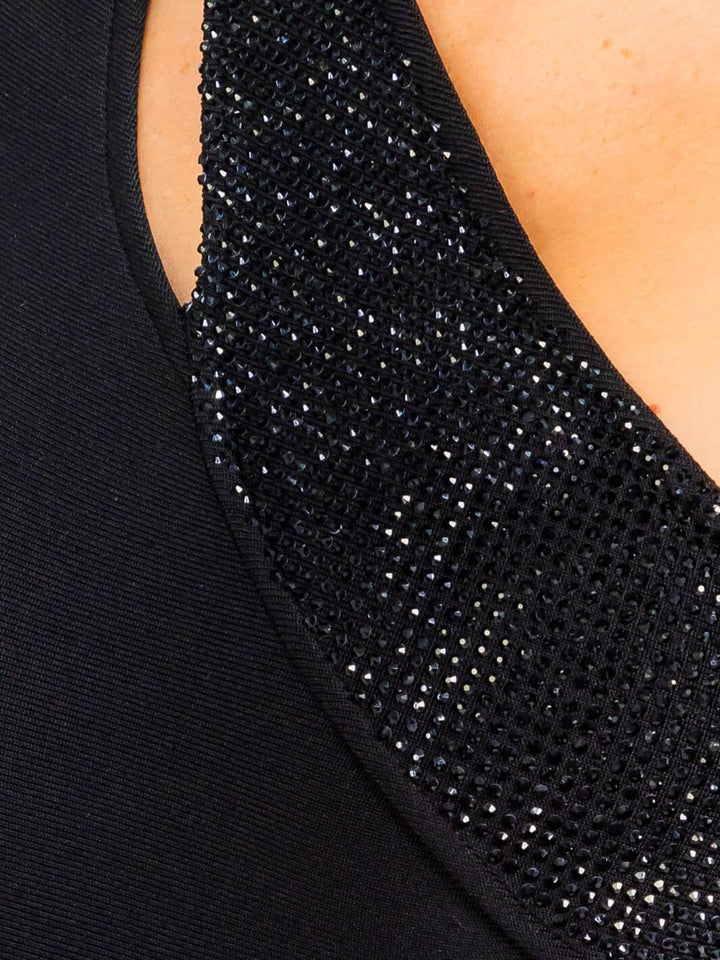 WOMEN'S ONE SHOULDER LONG SLEEVE BODYCON BANDAGE MIDI DRESS