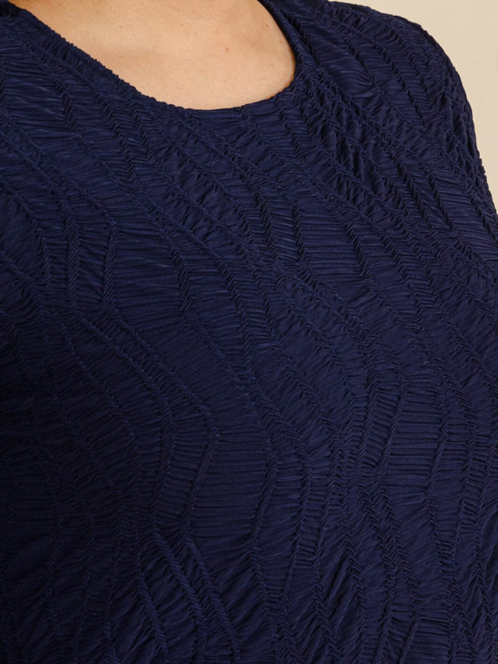 PLUS SIZE 3/4 SLEEVE FRONT POCKETS RUCHED DETAILED MAXI DRESS