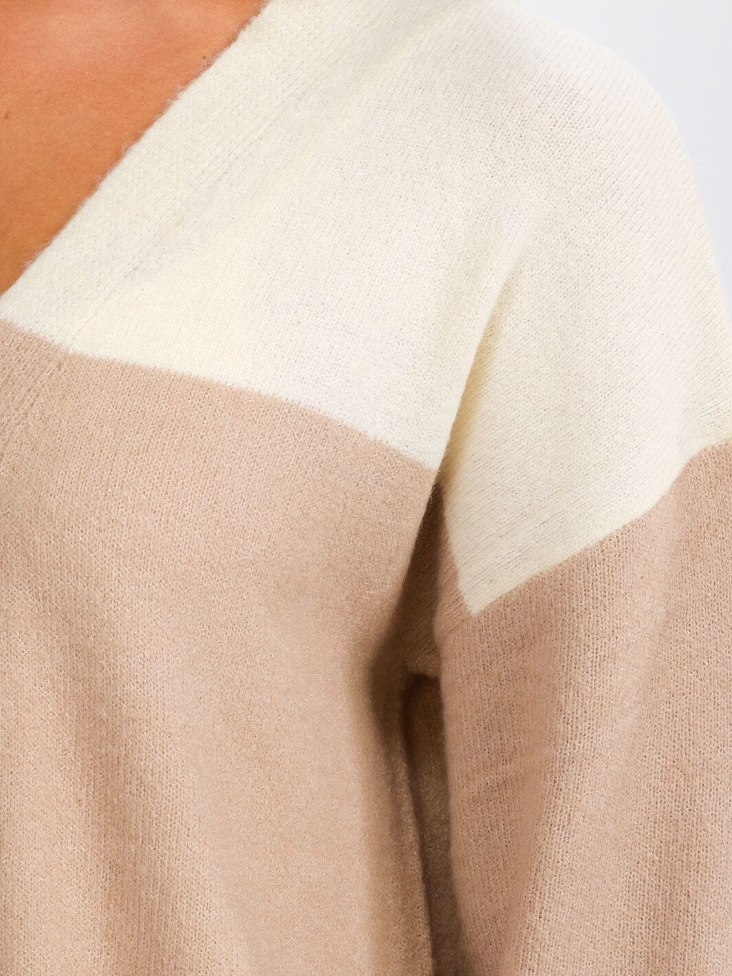 WOMEN'S LONG SLEEVE OPEN FRONT POCKETS COLORBLOCK CARDIGAN
