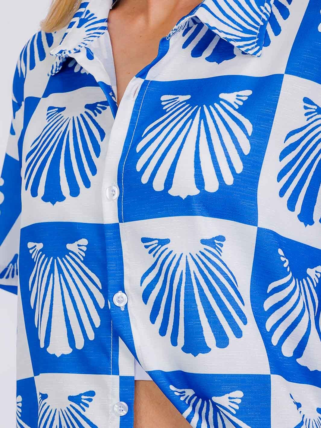 WOMEN'S SHORT SLEEVE BLOUSE & ELASTIC WAIST SHORTS PRINTED 2PC. SET