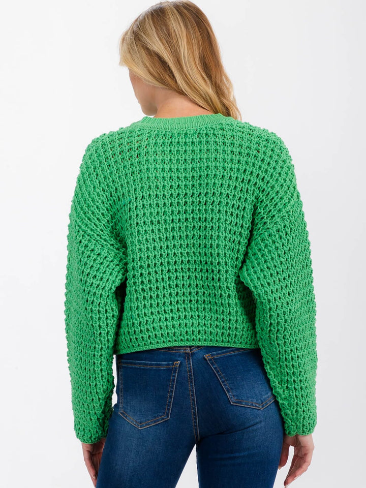 WOMEN'S LONG SLEEVE KNIT PULLOVER SWEATER