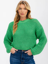 WOMEN'S LONG SLEEVE KNIT PULLOVER SWEATER