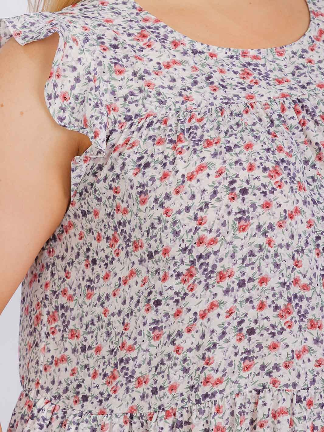 PLUS SIZE DITSY FLOWER PRINT FRONT POCKET MINI DRESS