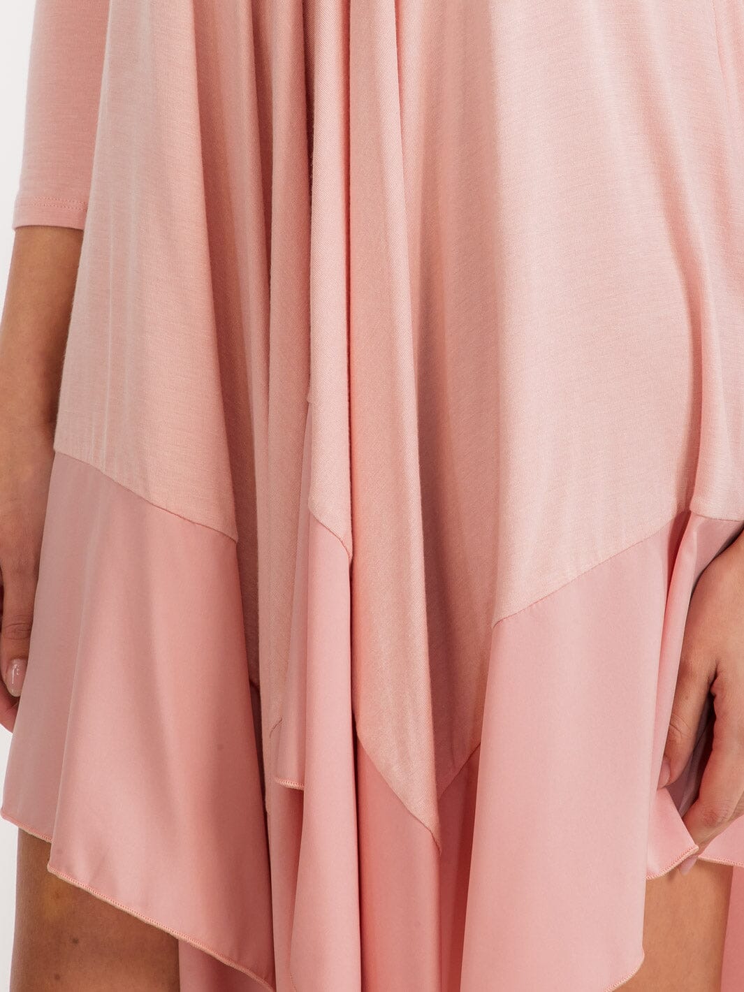 WOMEN'S LONG SLEEVE V-NECK TUNIC HIGH LOW MIDI DRESS