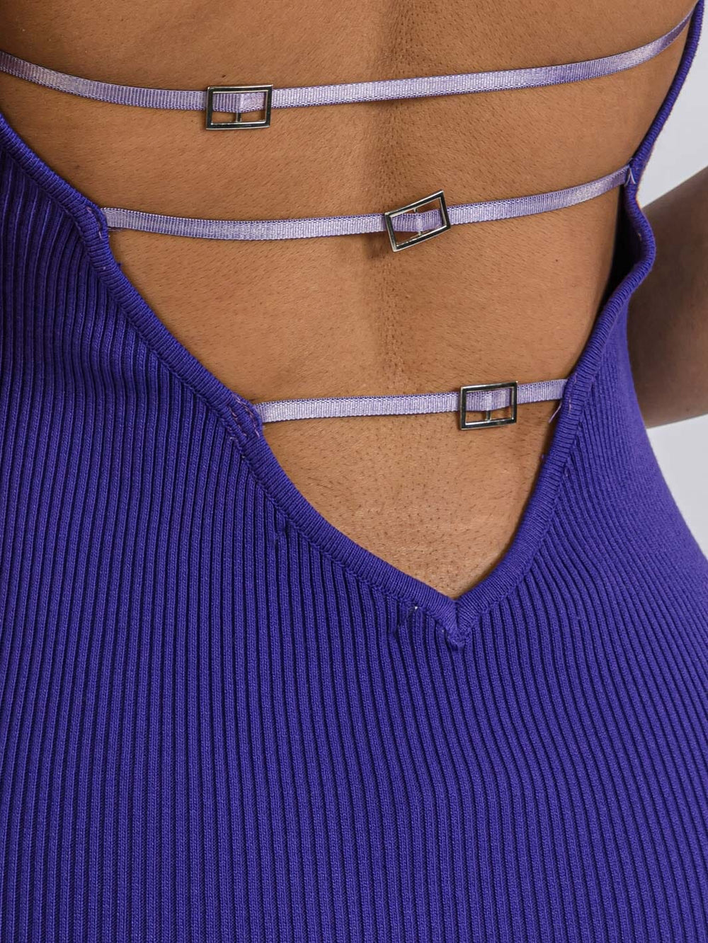 WOMEN'S SLEEVELESS OPEN BACK RIBBED BODYCON MAXI DRESS