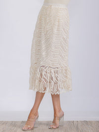 WOMEN'S ADJUSTABLE WAIST CROCHET MIDI SKIRT