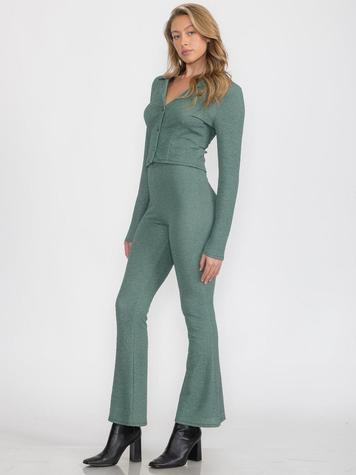 WOMEN'S ELASTIC WAIST BELL LEG PANTS