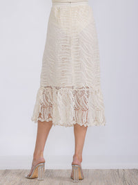 WOMEN'S ADJUSTABLE WAIST CROCHET MIDI SKIRT