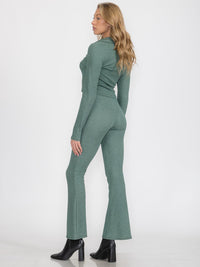 WOMEN'S ELASTIC WAIST BELL LEG PANTS