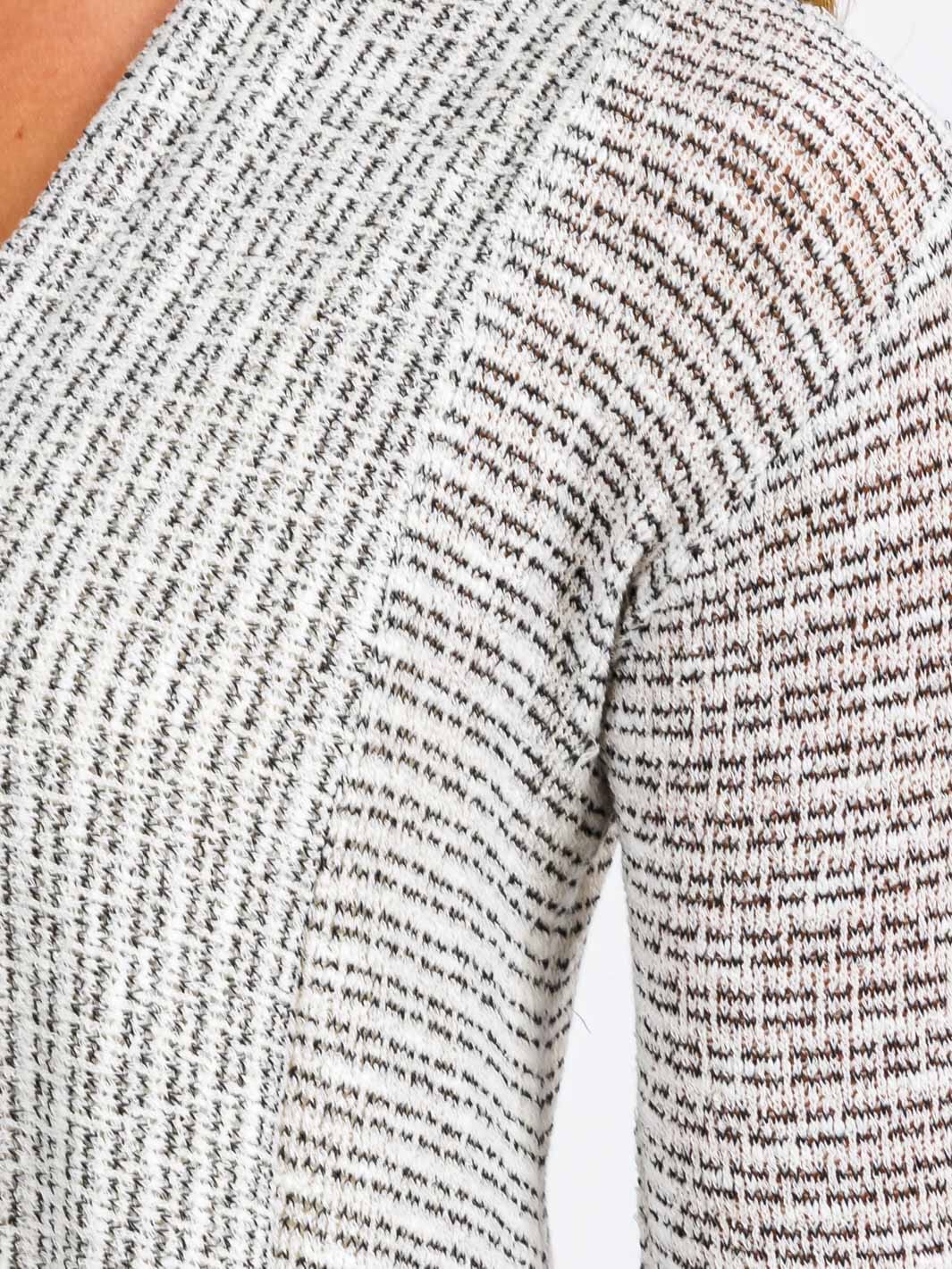 WOMEN'S LONG SLEEVE OPEN FRONT DETAILED POCKETS CARDIGAN