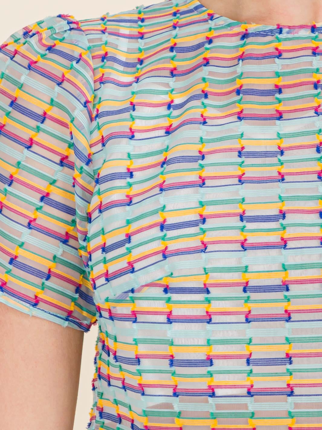 WOMEN'S SHORT SLEEVE MULTI COLOR CROP TOP